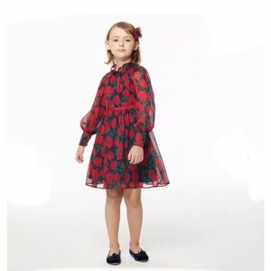 Girl’s👧🏻Red Rose🌹Print Rose🌹Chiffon Dress👗by Janie and Jack Sz 6